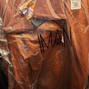IMAN Women's Cognac Motto  Leather Or  IMAN Purple Motto Leather Jackets